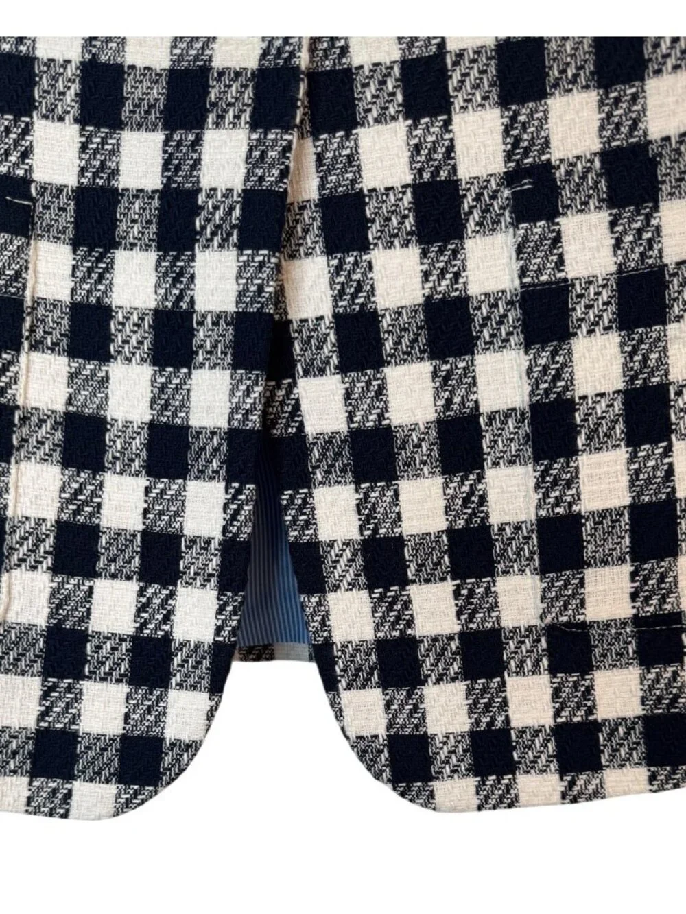 NWT Tommy Hilfiger Size 10 Navy & White Plaid Blazer Cotton-Polyester Blend - Picture 8 of 16